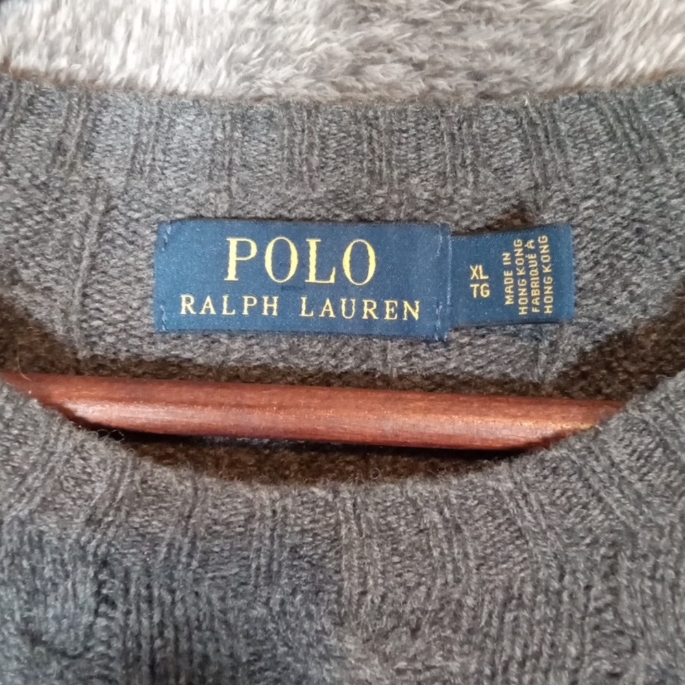 Ralph Lauren Cable Knit Pony Sweater Classic Fit Wool Cashmere Blend Mens XL - Picture 2 of 8